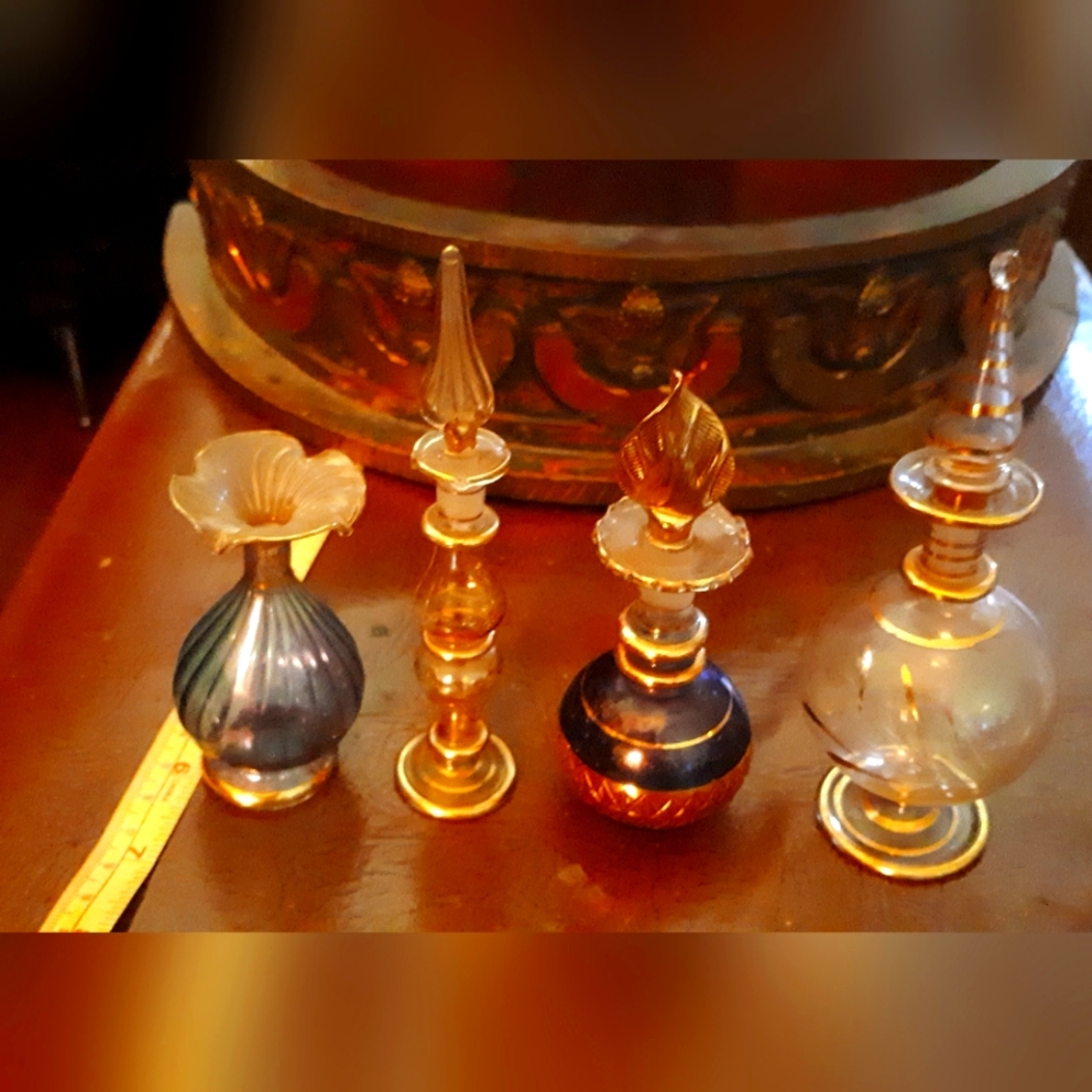 Handmade vintage glass bottles